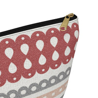 Ribbon Candy Accessory Pouch w T-bottom in Red